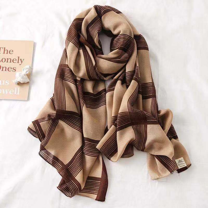 women's fashion star heart shape cotton and linen printing cotton linen scarves