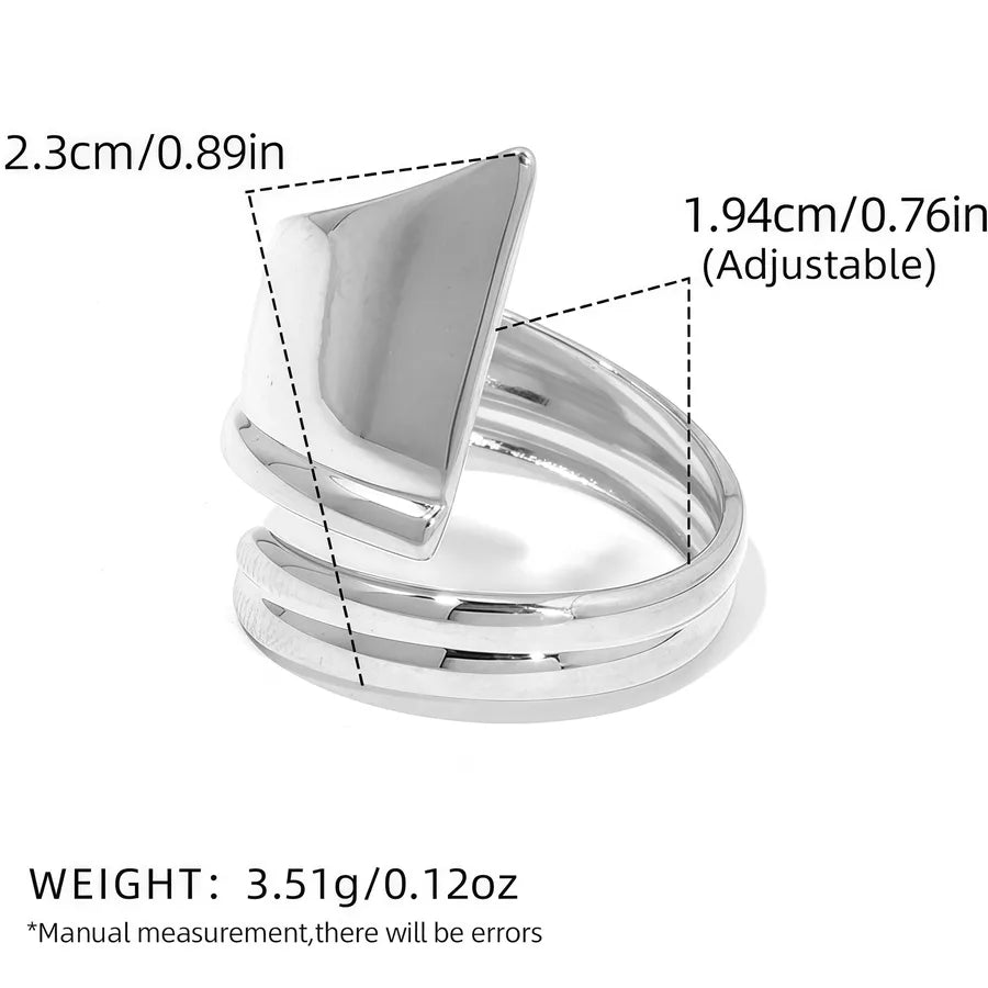 Wholesale Jewelry Casual Simple Style Geometric 304 Stainless Steel 18K Gold Plated Geometric Adjustable Ring