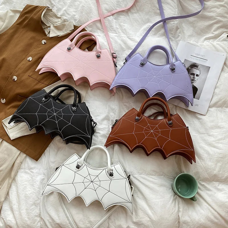 Halloween Women'S Medium Pu Leather Bat Fashion Zipper Handbag