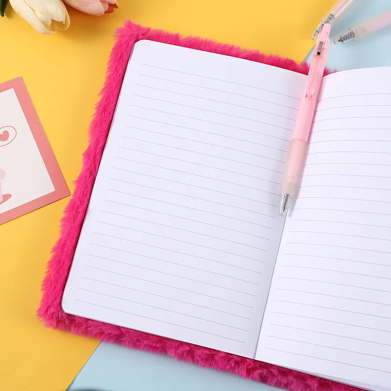 Cute Plush Heart Shaped Notebook Student Note Taking Gift Stationery Souvenir Pink Purple And Red Love Heart Design