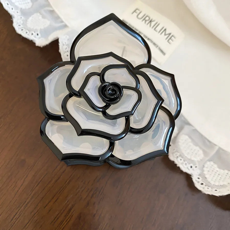 Fashionable Floral Hair Clip Simple Elegant Versatile Sweet Personality Hair Accessories For Women Acrylic Material Creamy Style