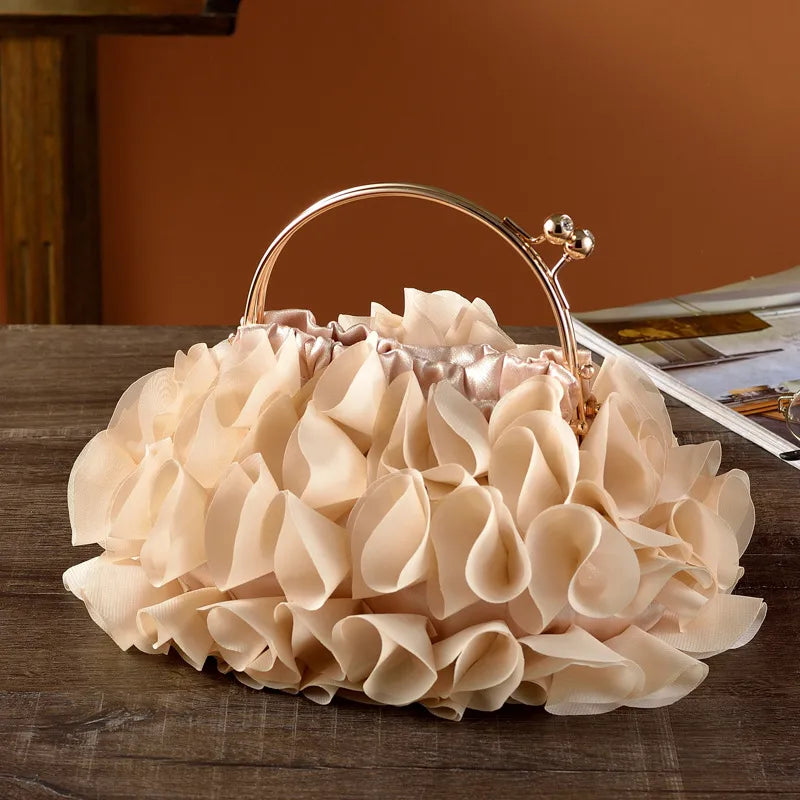Elegant Floral Handbag Wedding Dress Clutch Bag Fashionable Hanfu Qipao Handheld Bag Party Accessory Small Size Polyester