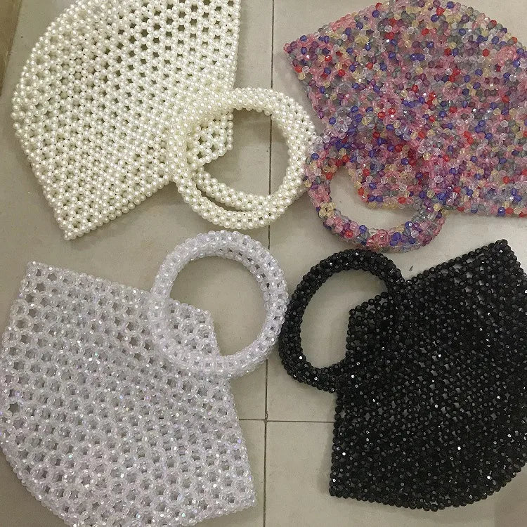 Women's Large Arylic Geometric Elegant Vintage Style Streetwear Beading Shell Open Handbag
