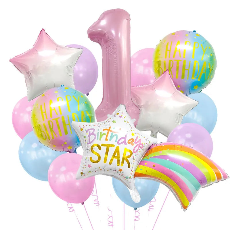 Birthday IG Style Letter Number Star Aluminum Film Home Birthday Balloons