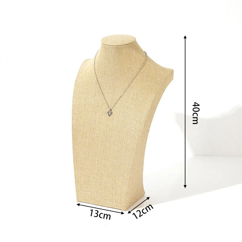 Velvet Necklace Display Stand Counter Top Jewelry Model Holder H-Shape Composite Paperboard And Velvet High-End Feel Stitching