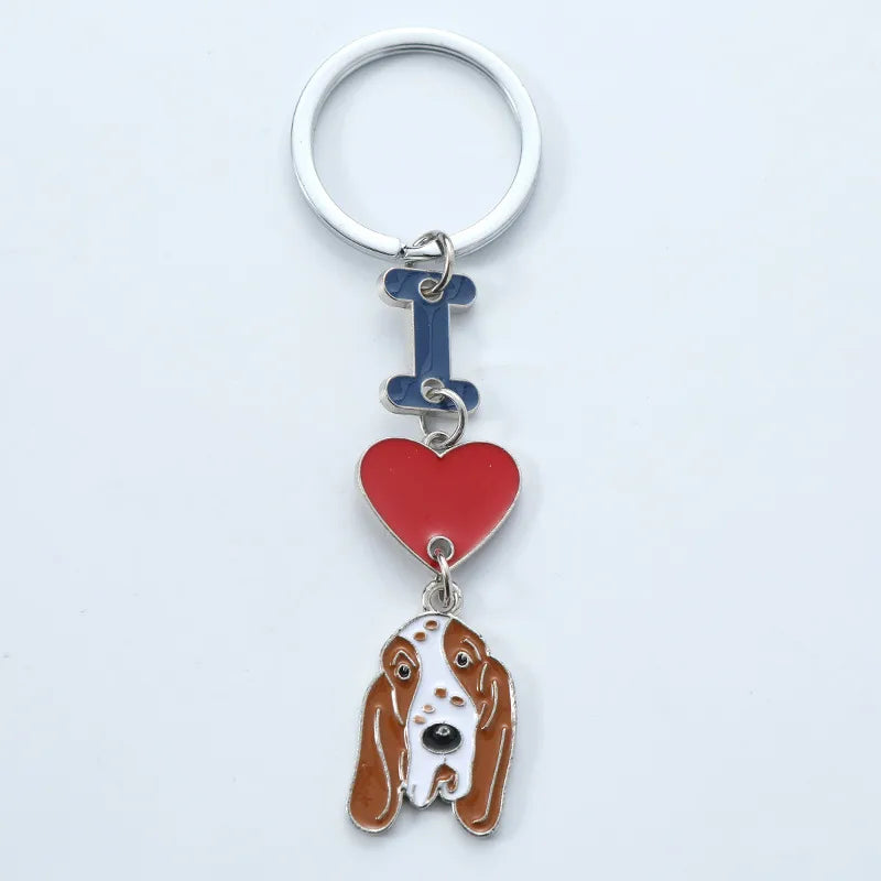 1 Piece Cute Letter Dog Heart Shape Zinc alloy Unisex Slip-on Keychain