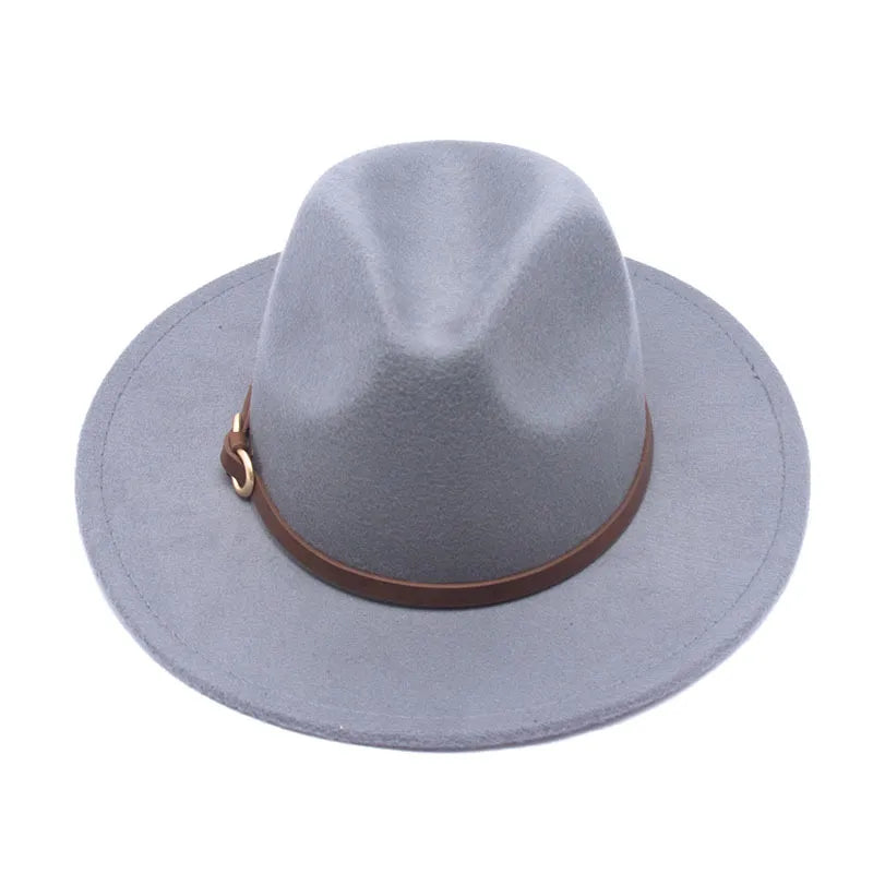 women's retro solid color big eaves floppy hat