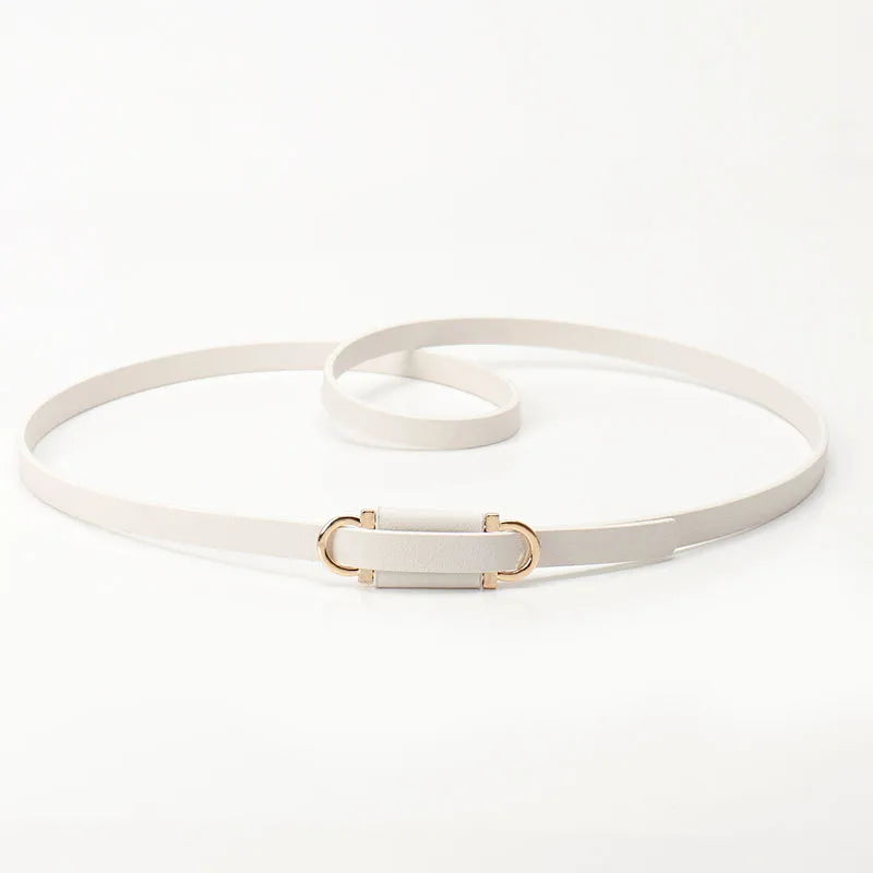 Simple Style Solid Color Pu Leather Alloy Women's Leather Belts