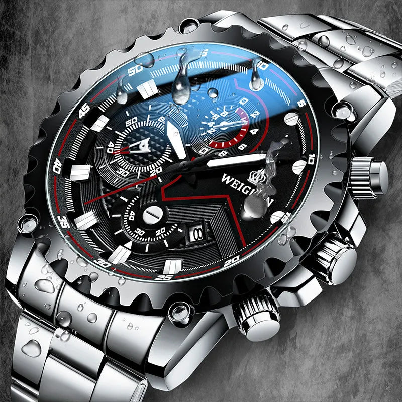 business color block single folding buckle quartz men's watches