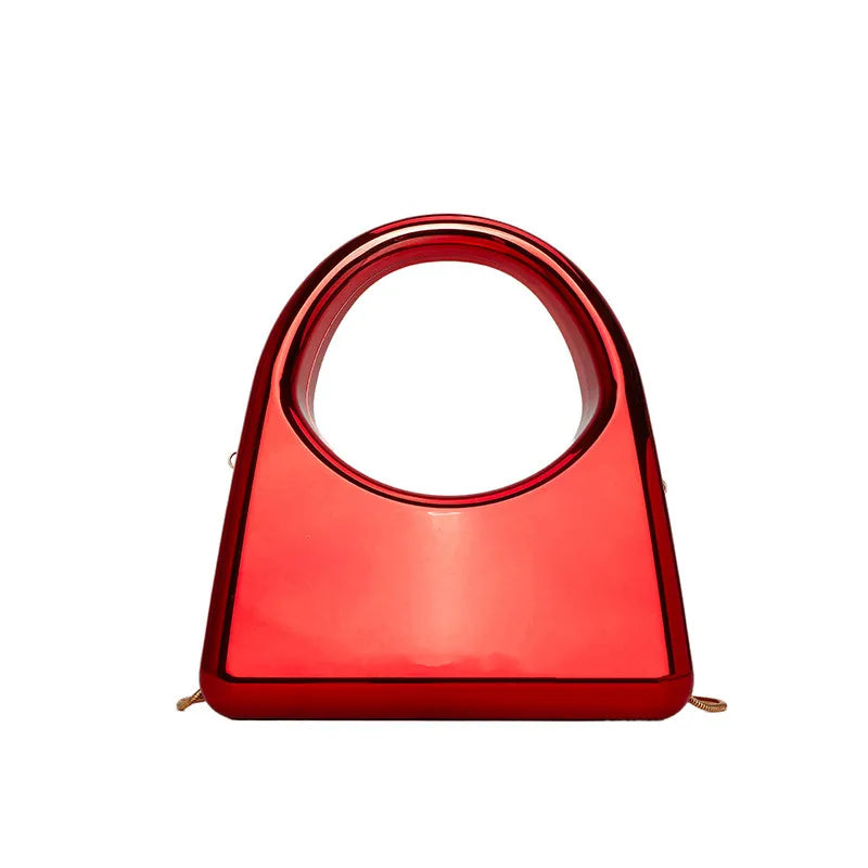 Women's Medium Arylic Solid Color Elegant Square Lock clasp Crossbody Bag