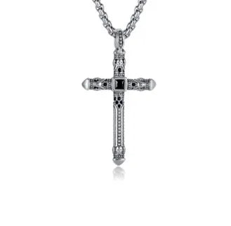 hip-hop cross stainless steel pendant necklace