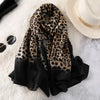 Women's Simple Style Streetwear Leopard Satin Printing and Dyeing Printing Scarf