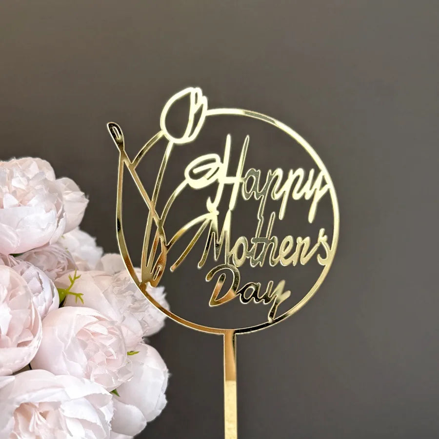 Mother'S Day Romantic Letter Flower Butterfly Acrylic Party Cake Decorating Supplies Party Supplies Cake Decorating Supplies 1 Piece