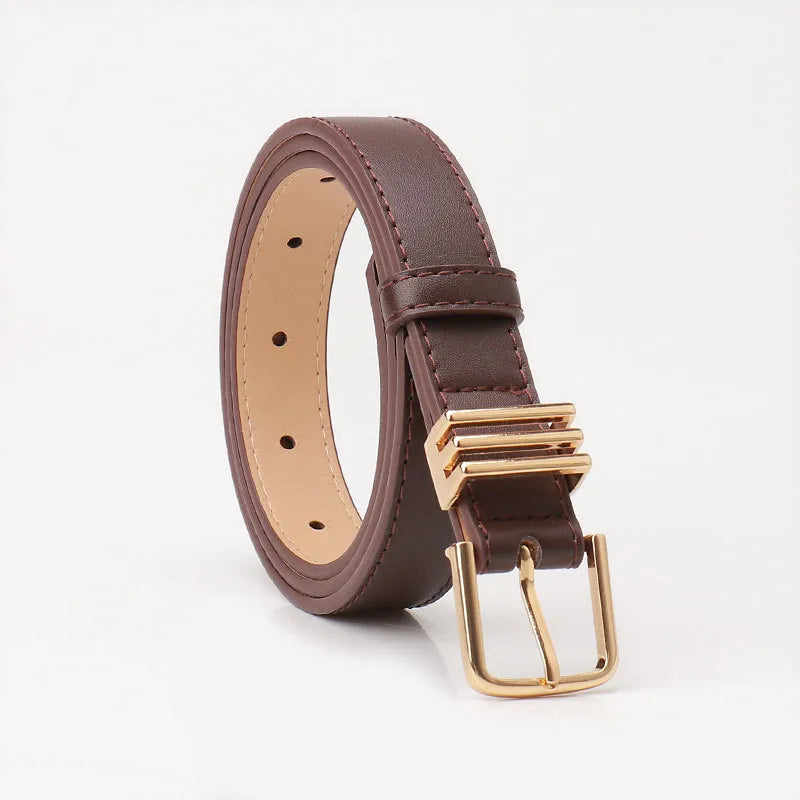 Basic Simple Style Solid Color Imitation Leather Alloy Unisex Leather Belts