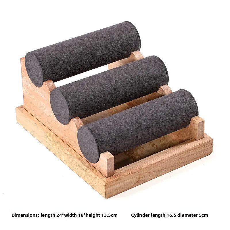 Solid Wood Three-Layer Bracelet Show Case Ornament Rack Live Display Jewelry Props Watch Bracelet Storage Rack Bracelet Display Stand