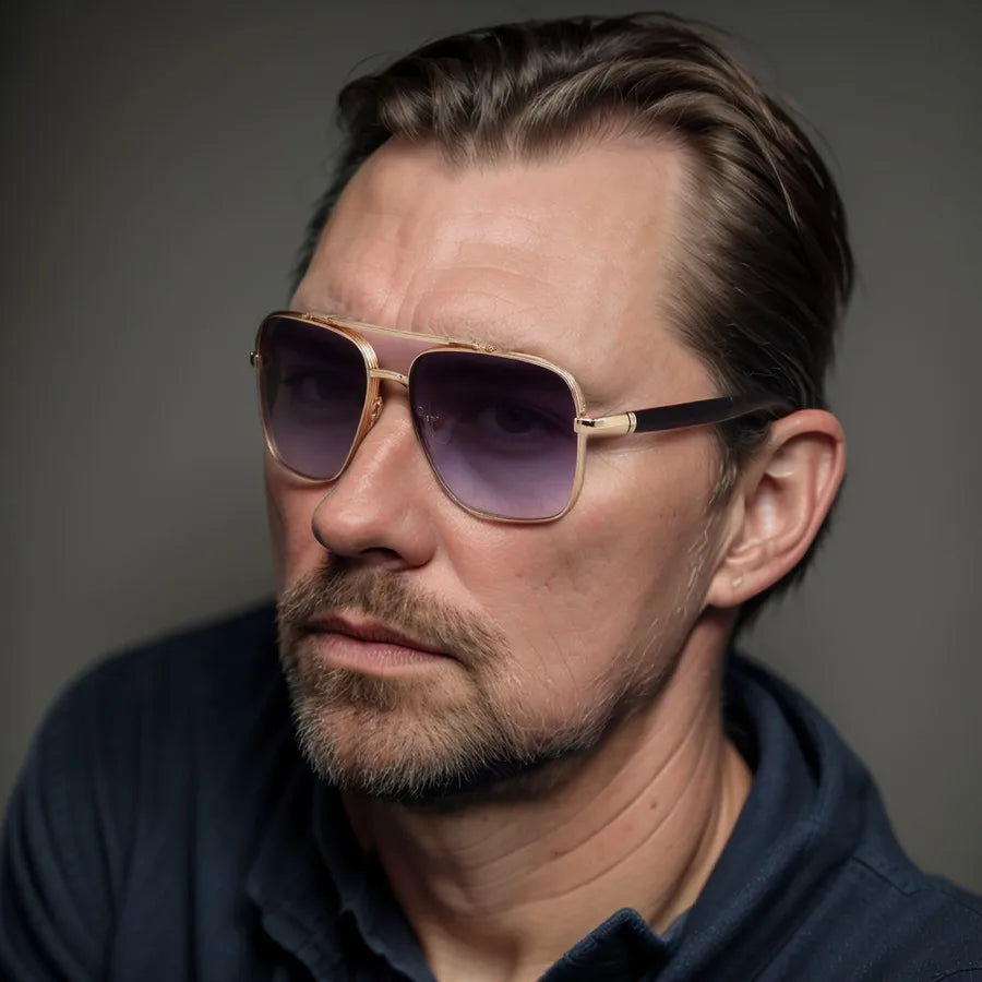 Retro Classic Style Square Pc Square Full Frame Men's Sunglasses
