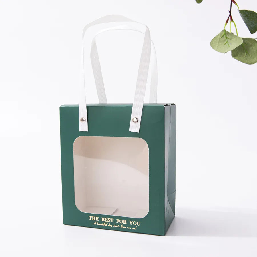 Gift Bag Advanced Sense Transparent Window Opening Bag Fashion Packaging Bag Birthday Gift Cosmetic Tote Bag Hand Gift Bag