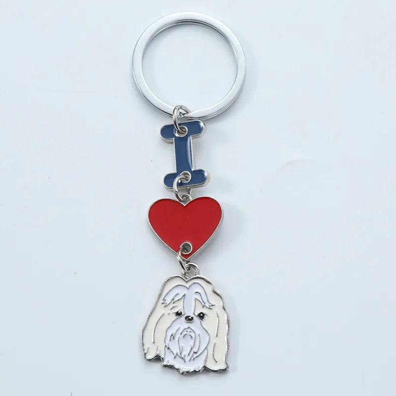 1 Piece Cute Letter Dog Heart Shape Zinc alloy Unisex Slip-on Keychain