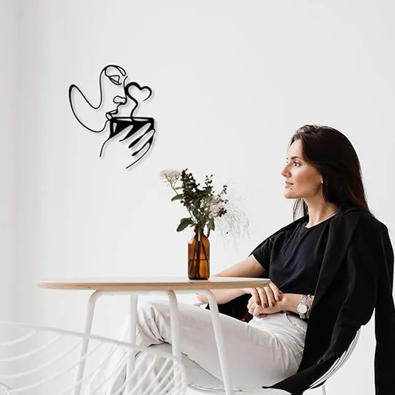 Modern Style Human Cat Iron Wall Sticker Artificial Decorations