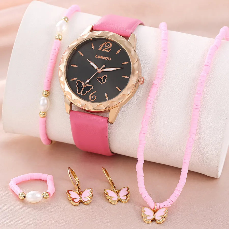 casual butterfly buckle quartz women's watches