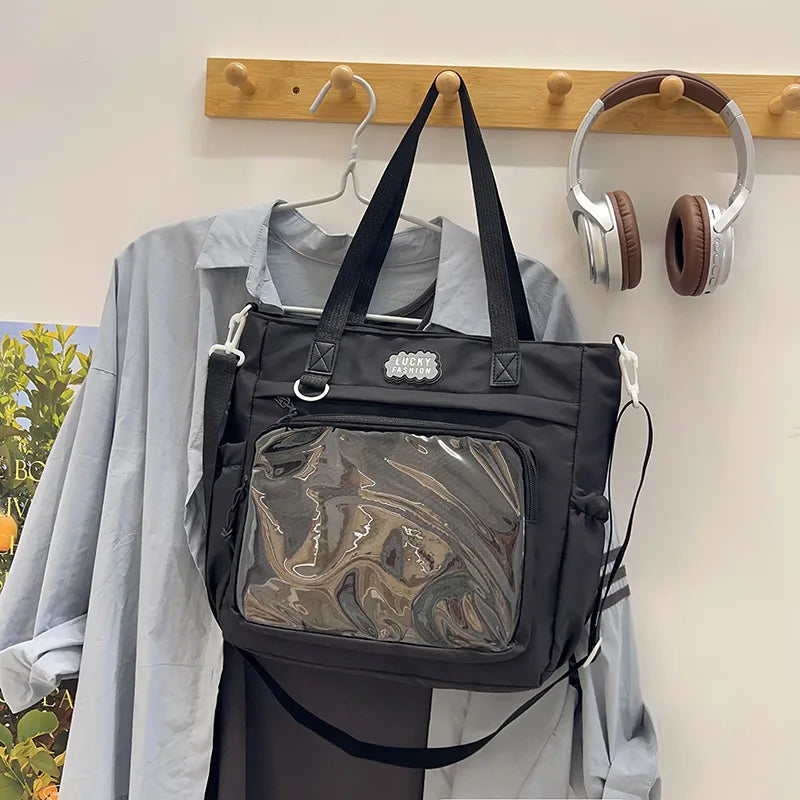 New Summer Student Handbag New Two-Dimensional Transparent Pain Bag High-End Commuter Tote Small Square Bag
