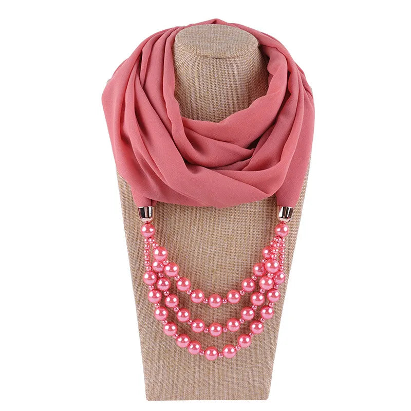women's streetwear solid color chiffon patchwork winter scarves