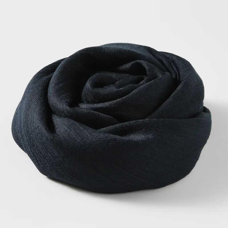 women's simple style solid color cotton and linen silk scarves