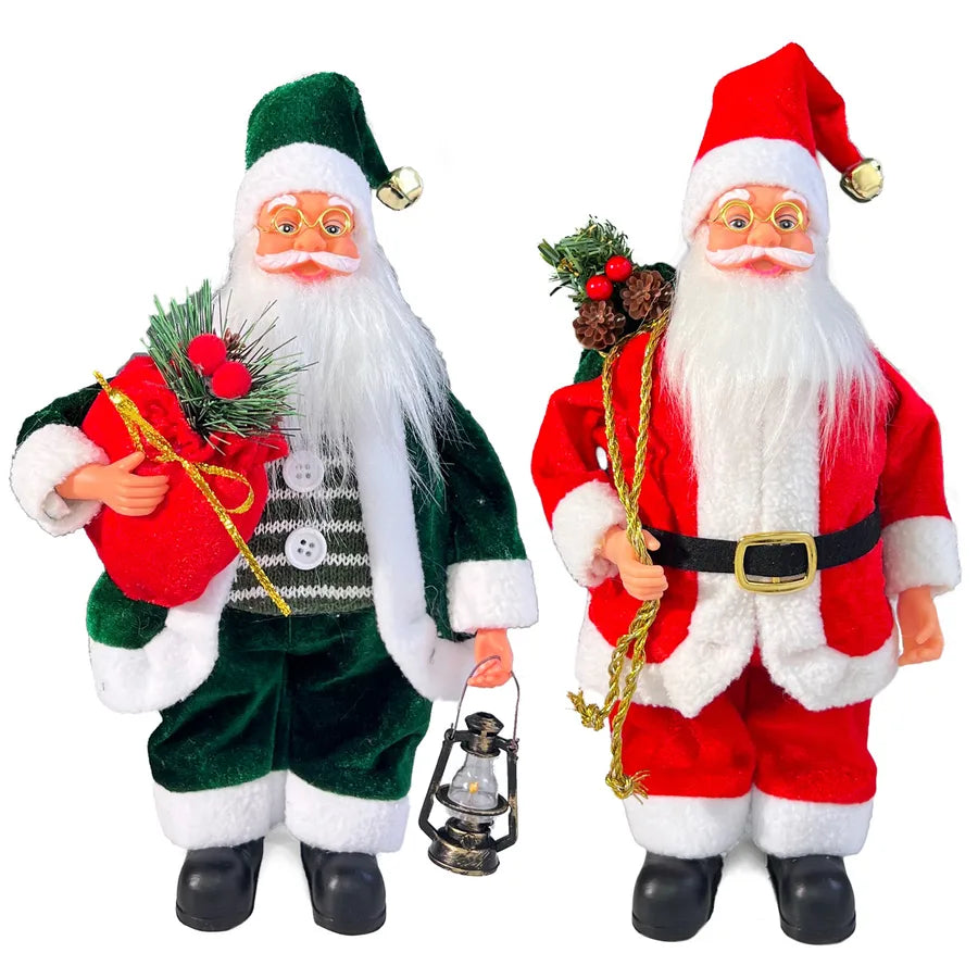 13-Inch Santa Claus Figure Christmas Decoration Standing Santa Claus Doll Window Display Decorations Festive Gift