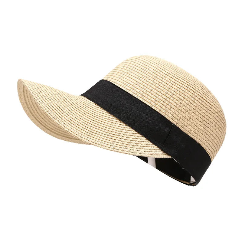 women's basic solid color big eaves sun hat