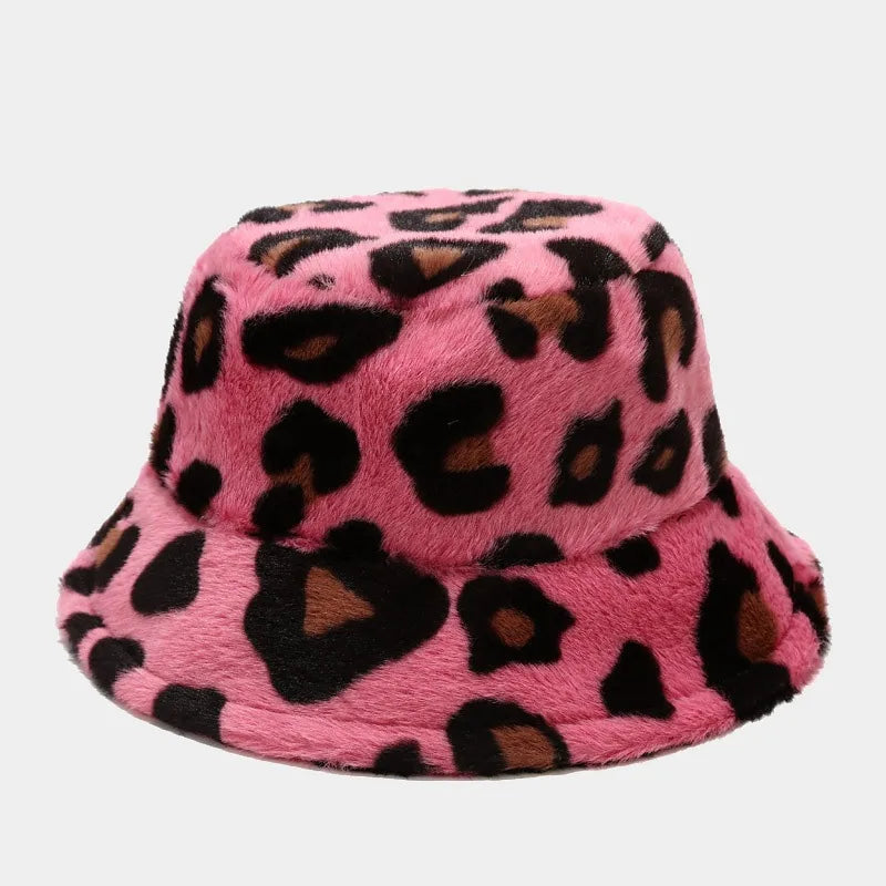 women's fashion leopard wide eaves bucket hat