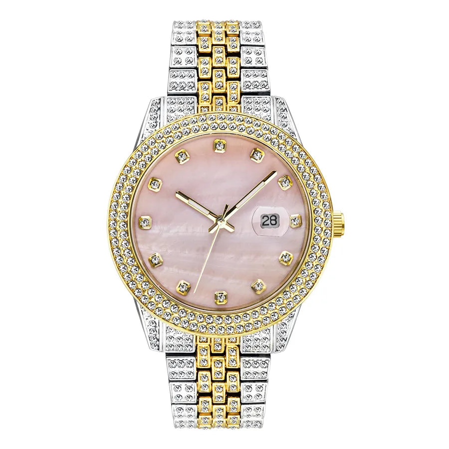 Casual Retro Color Block Butterfly Double Snap Quartz Watch Men's Watches