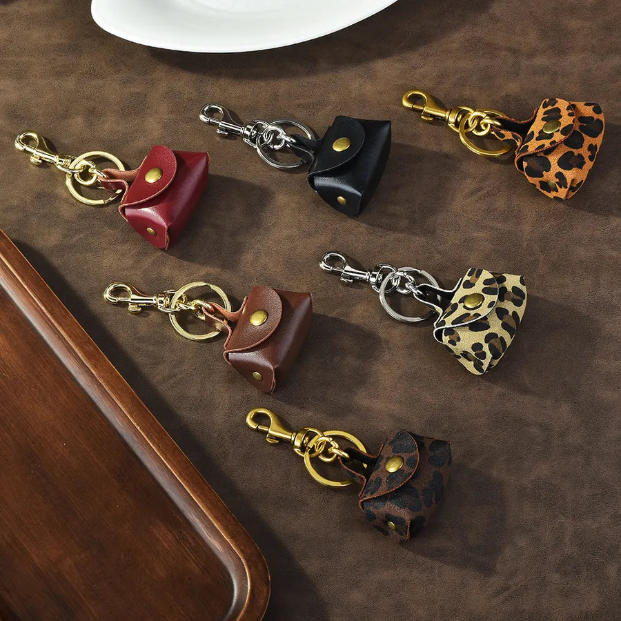 1 Piece Retro Classic Style Bag Pu Leather Alloy Plating Bag Pendant Keychain