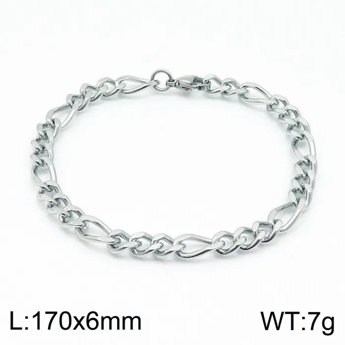 Simple Style Solid Color Stainless Steel Plating 18K Gold Plated Men's Bracelets