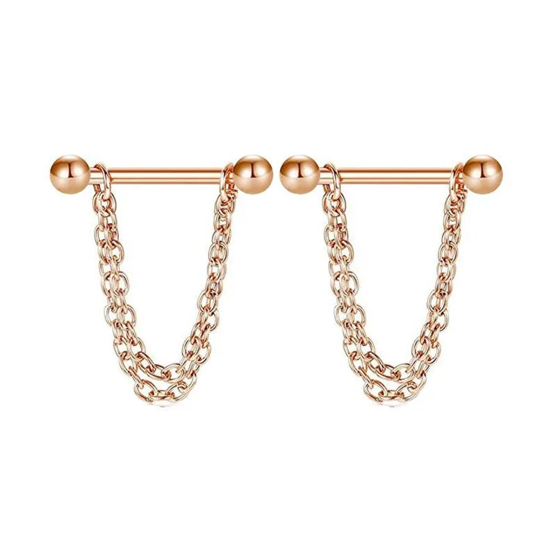 1 Pair Nipple Rings & Studs Simple Style Classic Style Solid Color 304 Stainless Steel Plating Nipple Rings & Studs