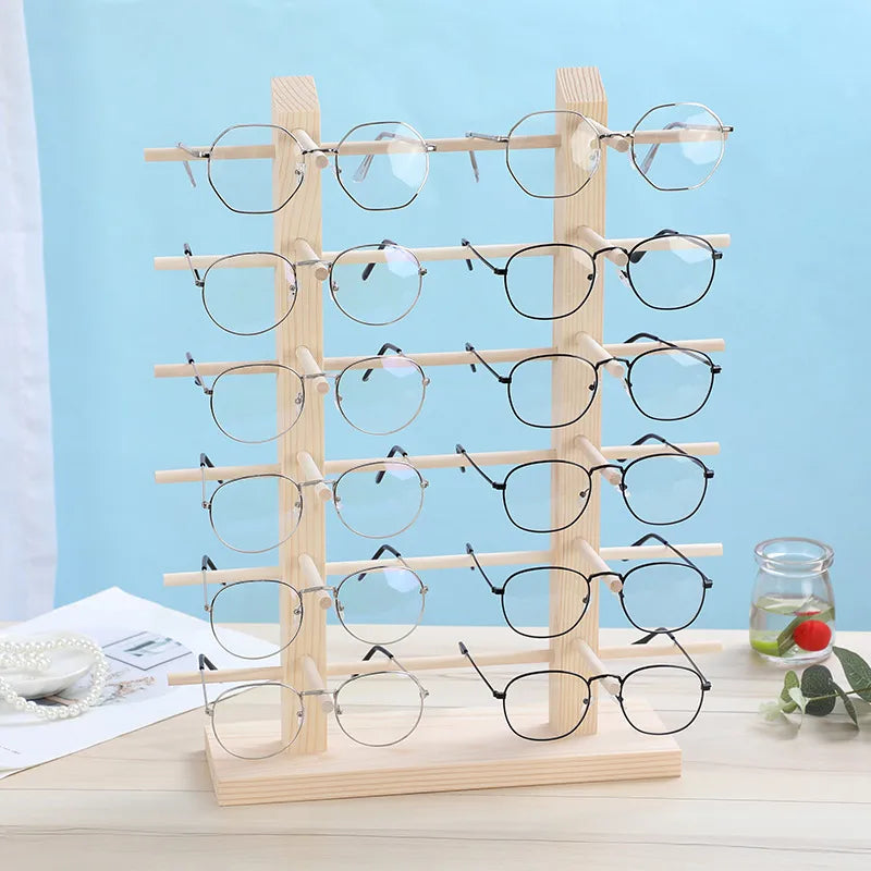 simple style geometric solid wood jewelry display