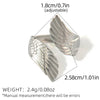 Wholesale Jewelry Casual Simple Style Wings 304 Stainless Steel 18K Gold Plated Adjustable Ring