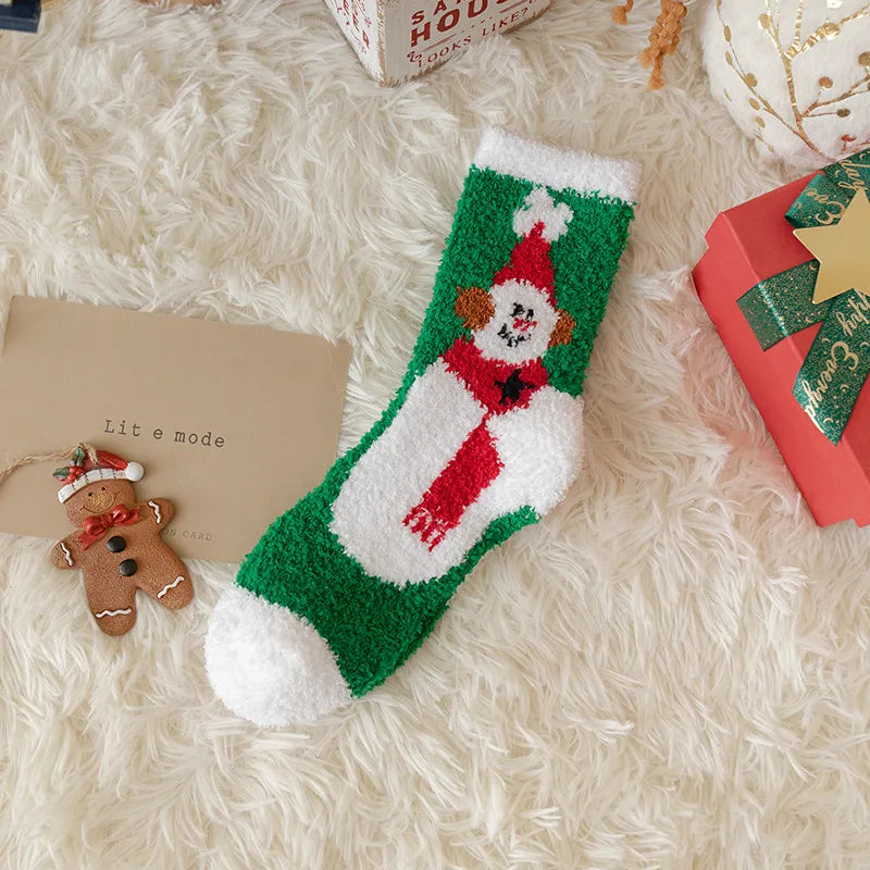 Christmas Christmas Women's Cartoon Polyester Jacquard Crew Socks A Pair