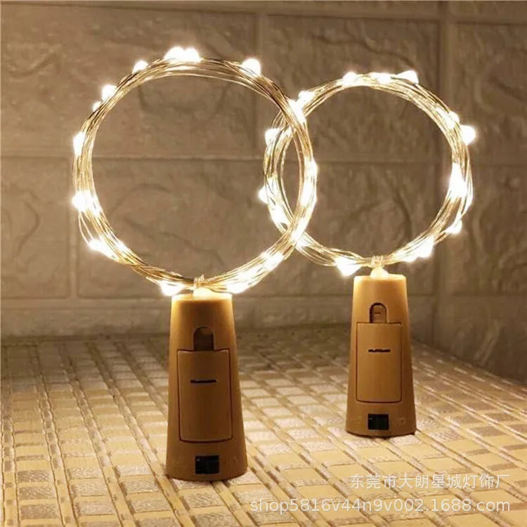Source manufacturers led wine bottle stopper lights Christmas decorative bottle stopper copper wire lights string Christmas lights