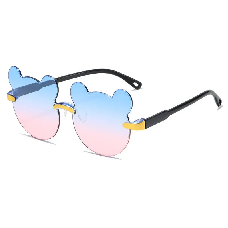 Cartoon Style Cute Sweet Bear PC UV400 Protection Special-Shaped Mirror Frameless Kids Sunglasses