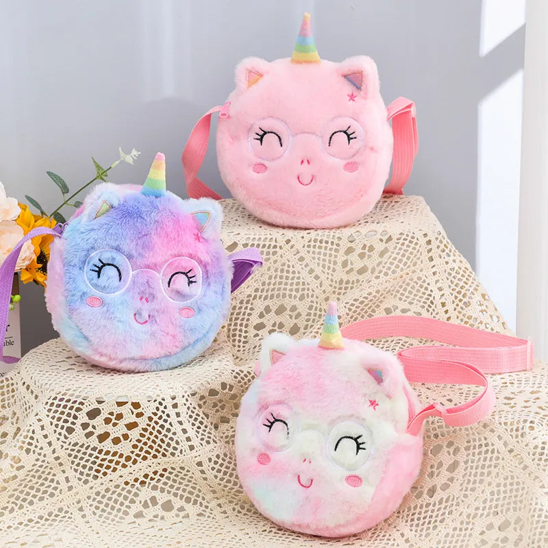New Spot Cartoon Plush Shoulder Bag Children's Cute Crossbody Bag Kindergarten Little Princess Coin Purse