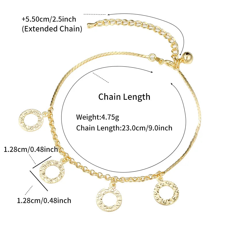 Wholesale Jewelry Elegant XUPING Simple Style Geometric Copper 18K Gold Plated Plating Anklet
