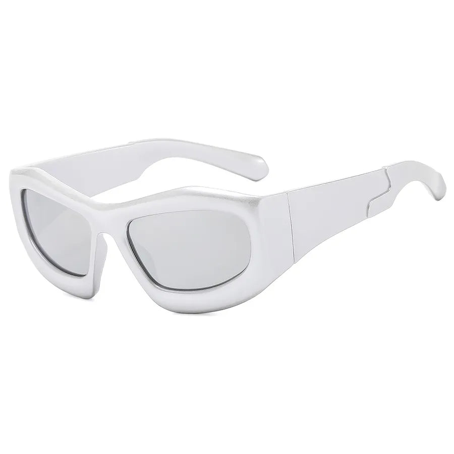 streetwear solid color pc special-shaped mirror full frame men's sunglasses