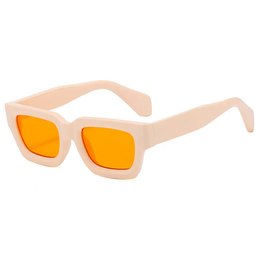 simple style color block leopard pc square full frame men's sunglasses