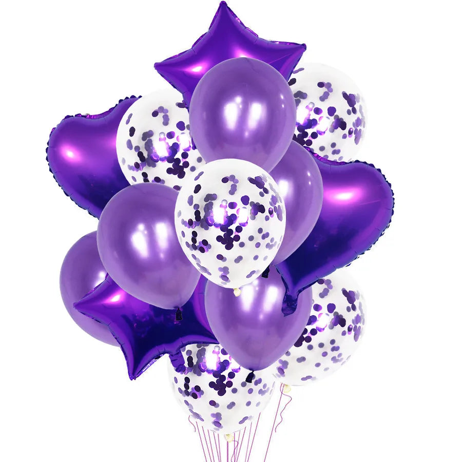 birthday simple style star heart shape aluminum film indoor outdoor party balloons