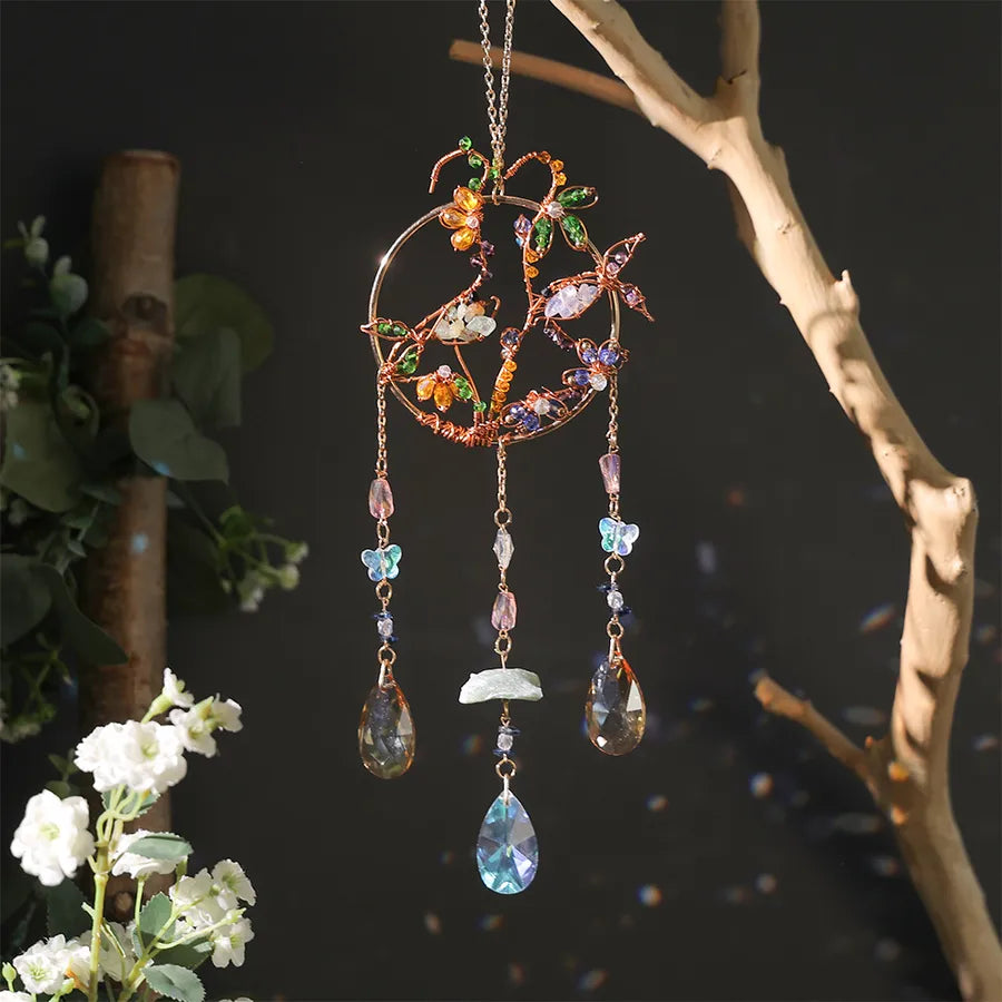 Valentine'S Day Birthday Classical Cute Romantic Fish Crystal gravel copper wire Dreamcatcher Wall Art