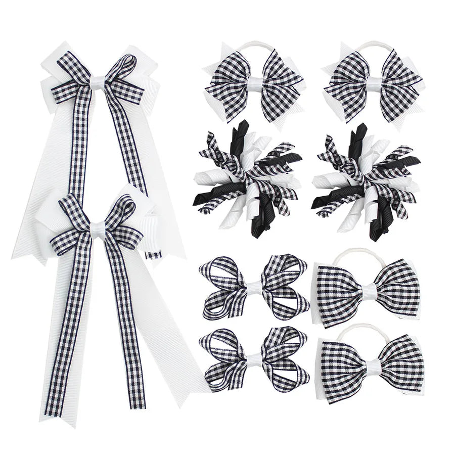 New Plaid Suit British Student Hair Accessories Plaid Bow Australian Student Curly Hair Clip Hair Tie
