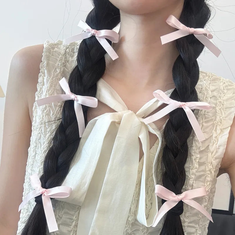Cute Preppy Style Women's Bow Knot Synthetic Fibre Alloy Bowknot Hair Clip