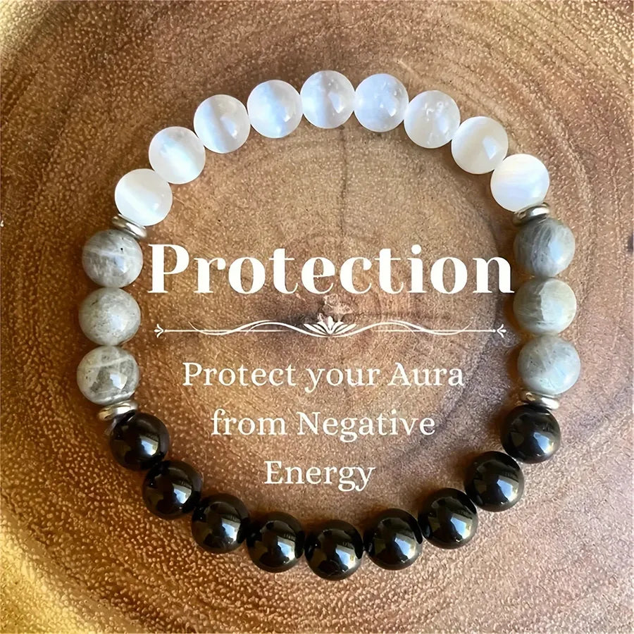 Europe and the United States  explosions jewelry natural stone beaded bracelet 8mm gradient elastic handmade beaded bracelet wholesale