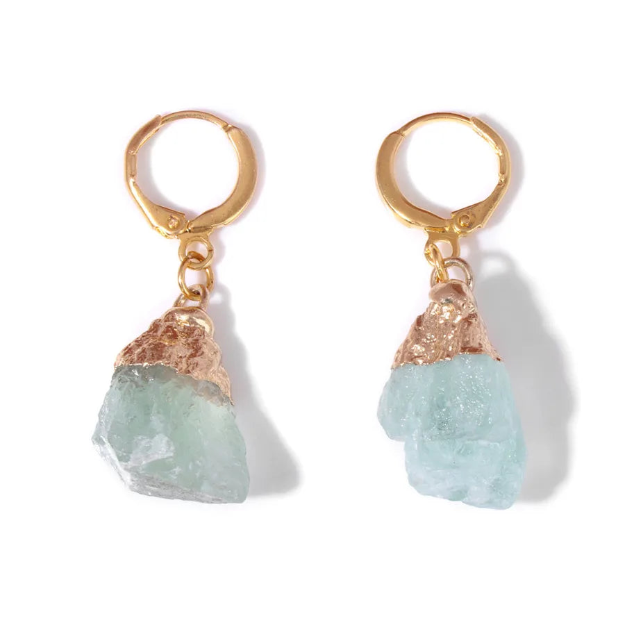 1 Pair Sweet Geometric Inlay Agate Natural Stone Earrings