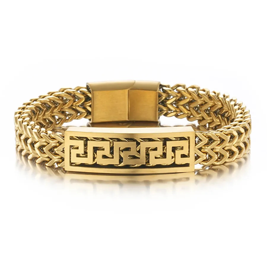 Hip-Hop Punk Simple Style Solid Color 304 Stainless Steel Men's Bracelets Men Chain Bracelets